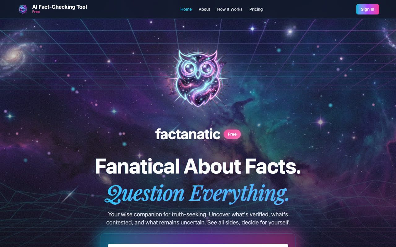 Factanatic AI fact-checking platform