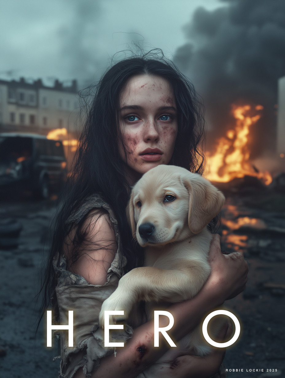 Heros x Villans AI-generated campaign artwork — animal framed as hero
