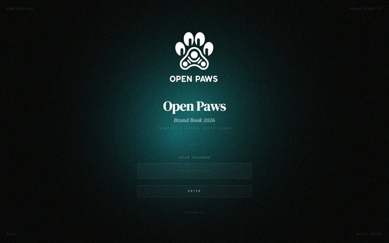 Open Paws branding book