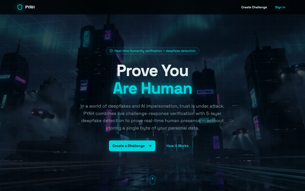 Prove You Are Human AI verification platform